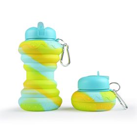 Sports Water Bottle, Silicone Collapsible Spherical Drinking Mug, Leak-proof Squeezable Shockproof, Basketball Soccer Baseball Billiards Volleyba (Option: R)