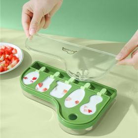 Popsicle Molds With Sticks 4-Cavity Ice  Molds Cute Baby Popsicle Molds Easy Release & Clean Ice Cream Mold Reusable BPA Ice Cream Mold For DIY P (Color: Green)