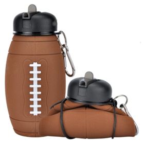 Sports Water Bottle, Silicone Collapsible Spherical Drinking Mug, Leak-proof Squeezable Shockproof, Basketball Soccer Baseball Billiards Volleyba (Option: F)