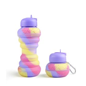 Sports Water Bottle, Silicone Collapsible Spherical Drinking Mug, Leak-proof Squeezable Shockproof, Basketball Soccer Baseball Billiards Volleyba (Option: Q)