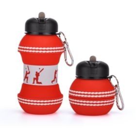 Sports Water Bottle, Silicone Collapsible Spherical Drinking Mug, Leak-proof Squeezable Shockproof, Basketball Soccer Baseball Billiards Volleyba (Option: K)