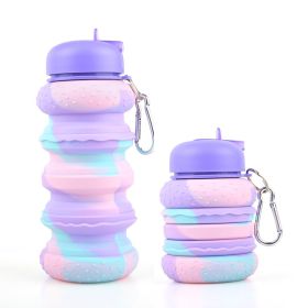 Sports Water Bottle, Silicone Collapsible Spherical Drinking Mug, Leak-proof Squeezable Shockproof, Basketball Soccer Baseball Billiards Volleyba (Option: P)