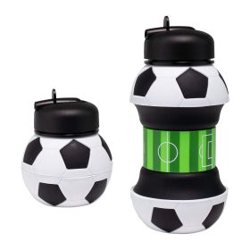 Sports Water Bottle, Silicone Collapsible Spherical Drinking Mug, Leak-proof Squeezable Shockproof, Basketball Soccer Baseball Billiards Volleyba (Option: A)